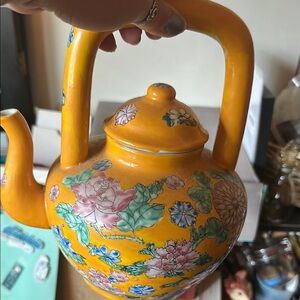 Floral Yellow Teapot